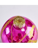 Ёлочный шар стекло: УПАКОВКА СТАНДАРТНАЯ Размер: Ёлочный шар стекло розовый. Узор - дед мороз.