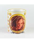 Кружка белая, желтая ободок, желтая ручка