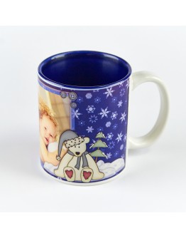 Кружка белая, синяя внутри